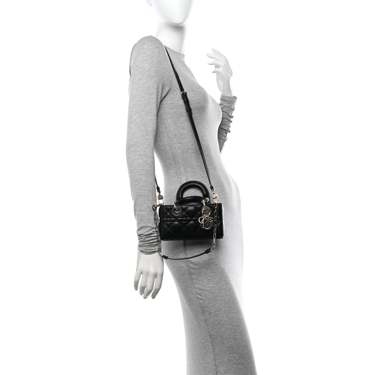 Christian Dior Lambskin Cannage Micro Lady D-Joy Black 2 of 11