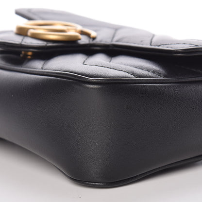 Gucci Calfskin Matelasse Super Mini GG Marmont Shoulder Bag Black 9 of 10