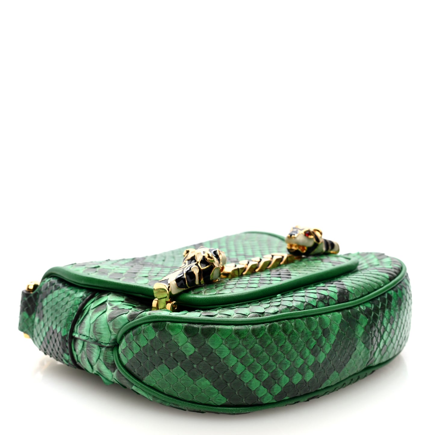 Snakeskin Tigrette Shoulder Bag Green