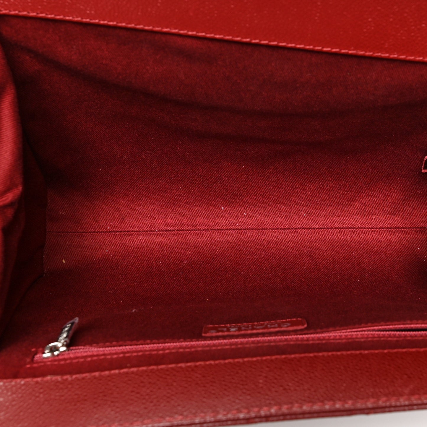 Caviar Quilted CC Large Clutch Dark Red