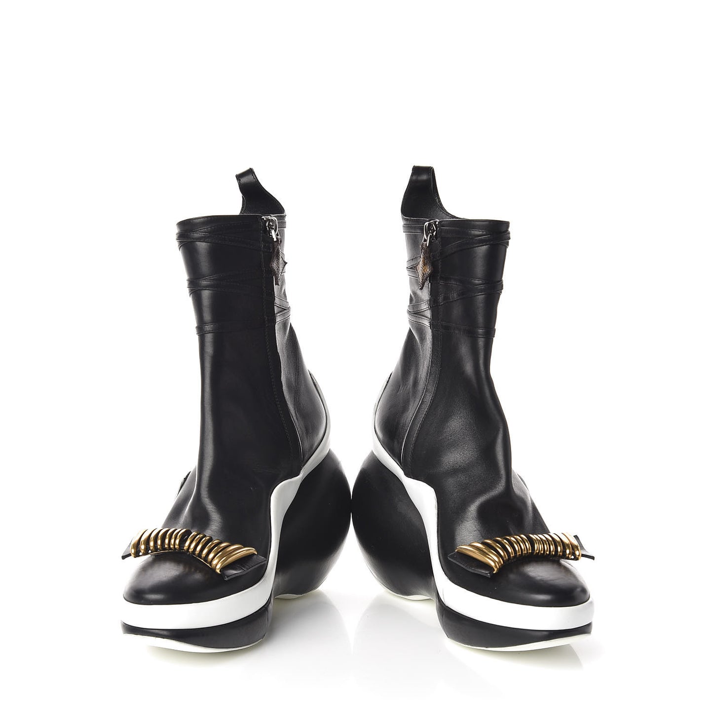 Calfskin Wedge Boot 38 Black