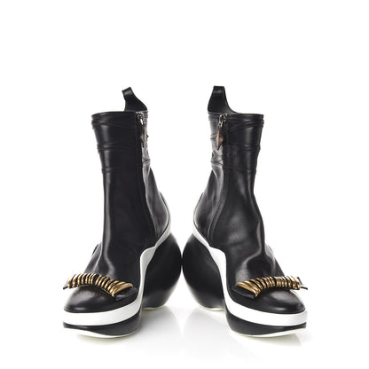 Louis Vuitton Calfskin Wedge Boot 38 Black 5 of 10