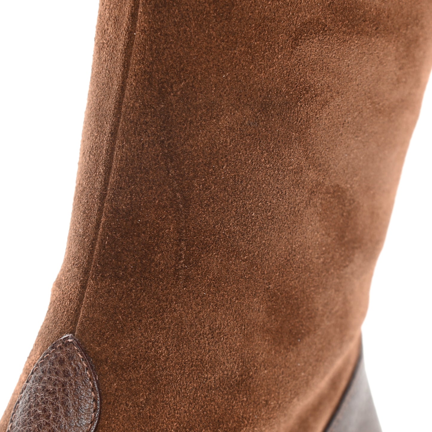 Austin Calfskin Super Softy Suede Interlocking G Knee High Boots 36.5 Brown Mahogany
