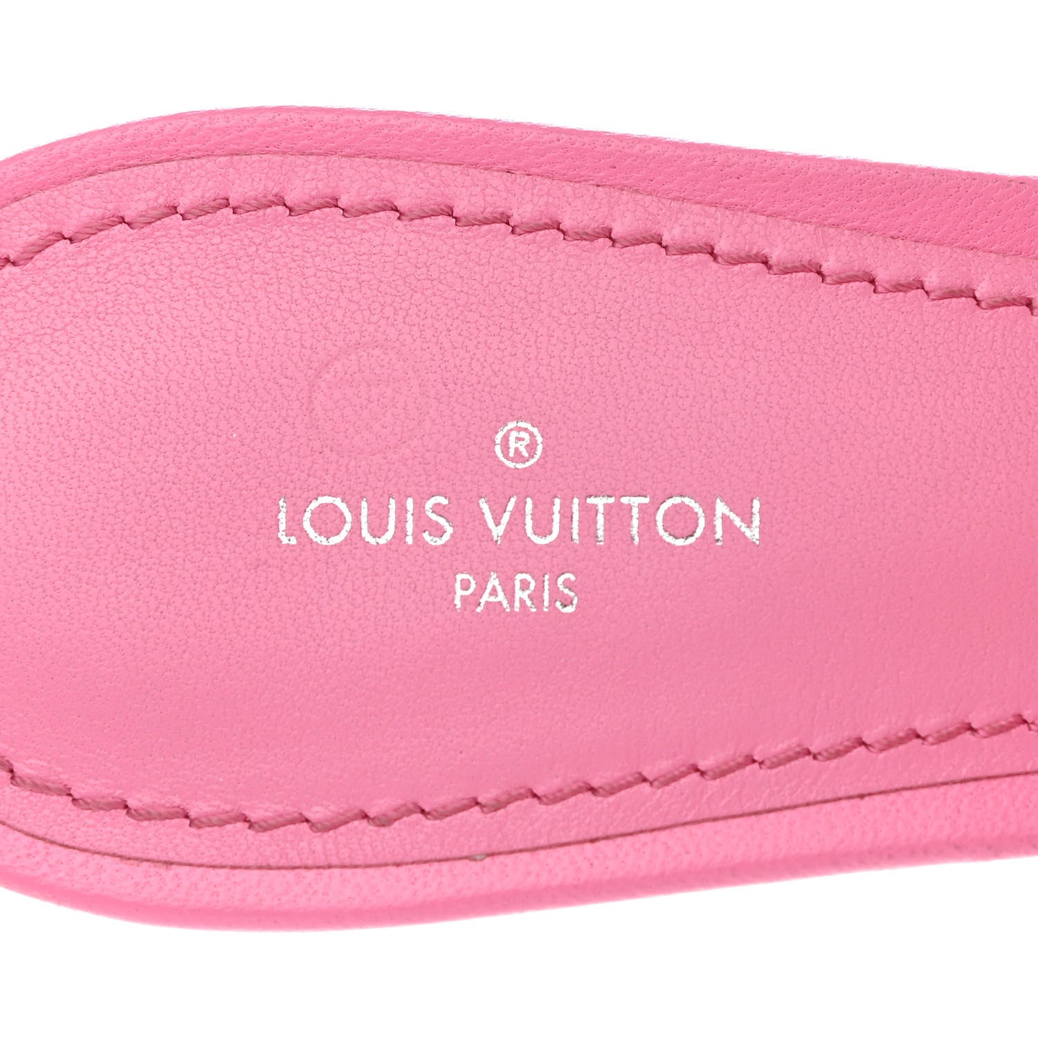 Louis Vuitton Lambskin Embossed Monogram Revival Mid Heel Mules 40 Rose Pop 6 of 11