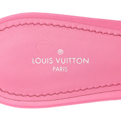 Louis Vuitton Lambskin Embossed Monogram Revival Mid Heel Mules 40 Rose Pop 6 of 11