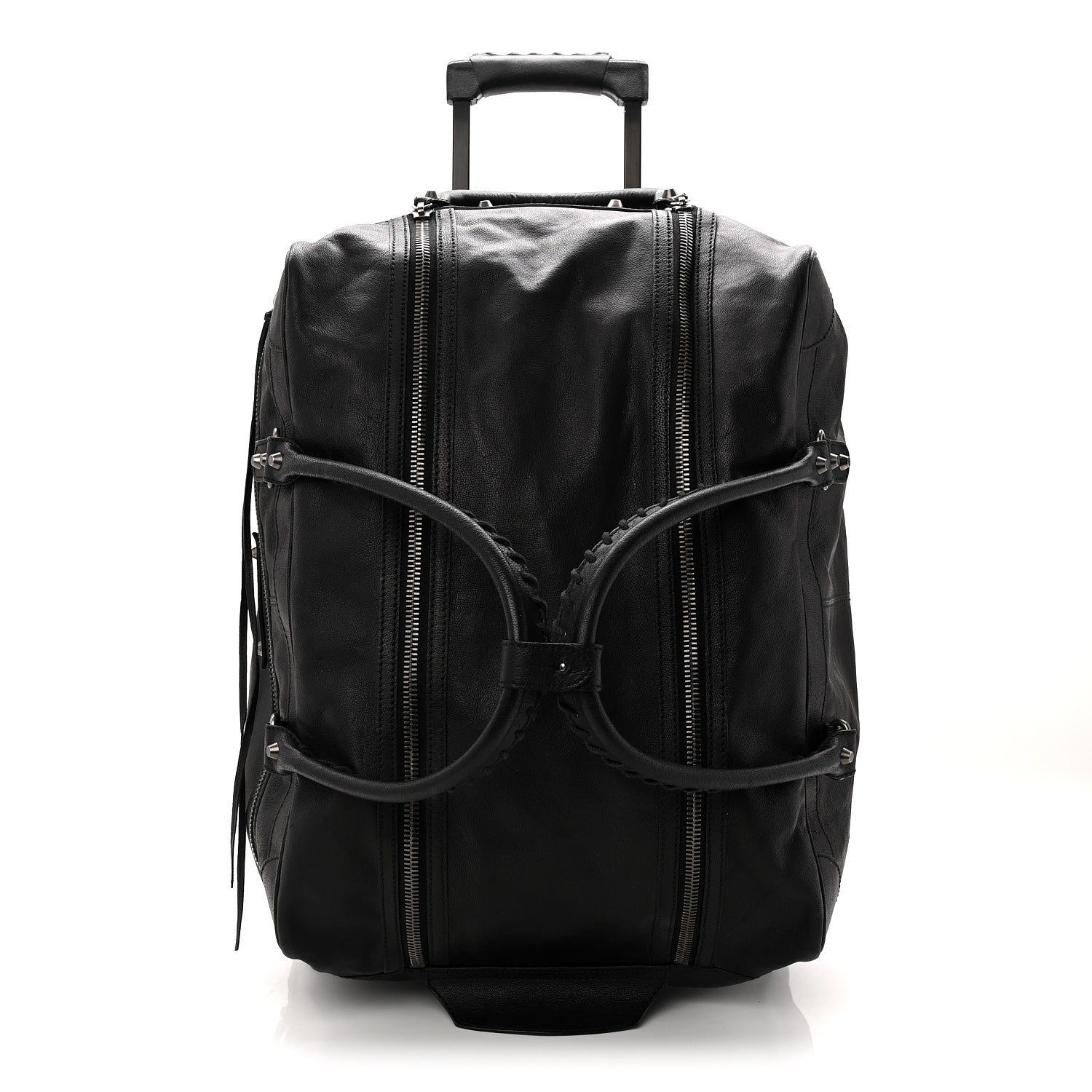 Balenciaga Agneau Silver Hardware Duffle Carry On Travel Bag Black 1 of 9