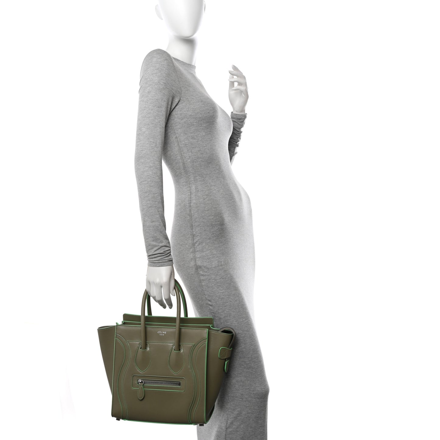 Satin Calfskin Micro Debossed Luggage Light Khaki