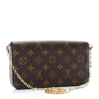 Louis Vuitton Monogram Pochette Felicie Chain Wallet Fuchsia 3 of 13