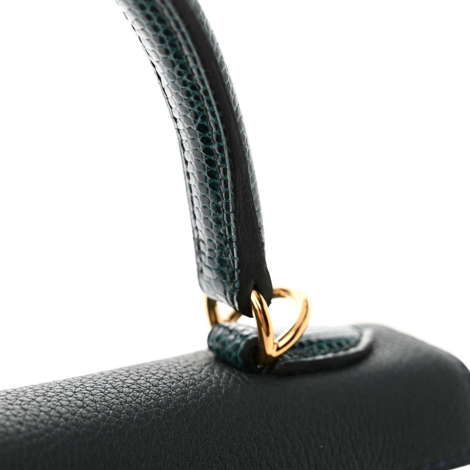 Hermes Togo Lizard Kelly Retourne Touch 25 Vert Rousseau Vert Cypress 10 of 12