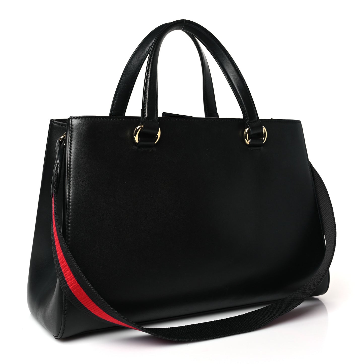 Calfskin Large Sylvie Top Handle Tote Black