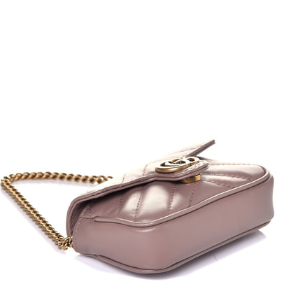 Gucci Calfskin Matelasse Heart GG Marmont 2.0 Coin Purse On A Chain Porcelain Rose 4 of 8