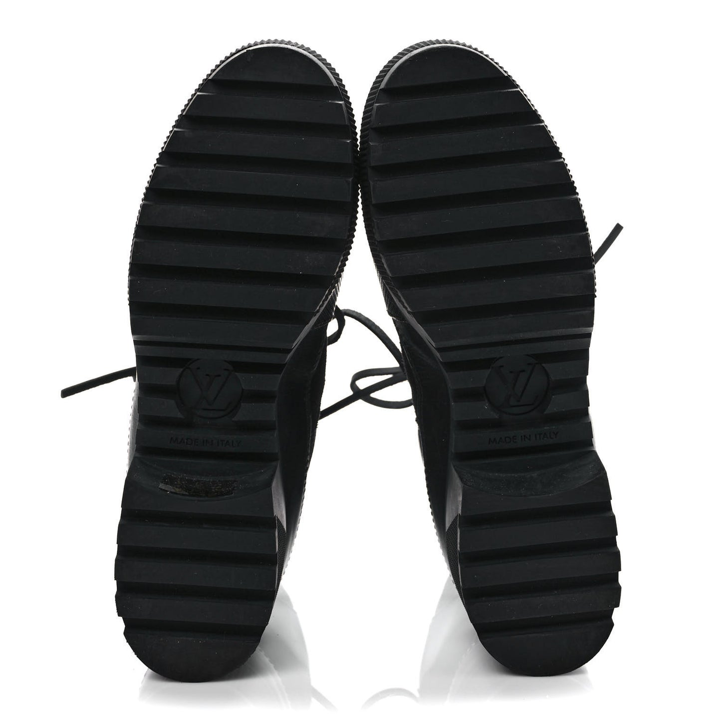 Suede Calfskin Monogram LV Black Heart Laureate Platform Desert Boots 37.5 Black