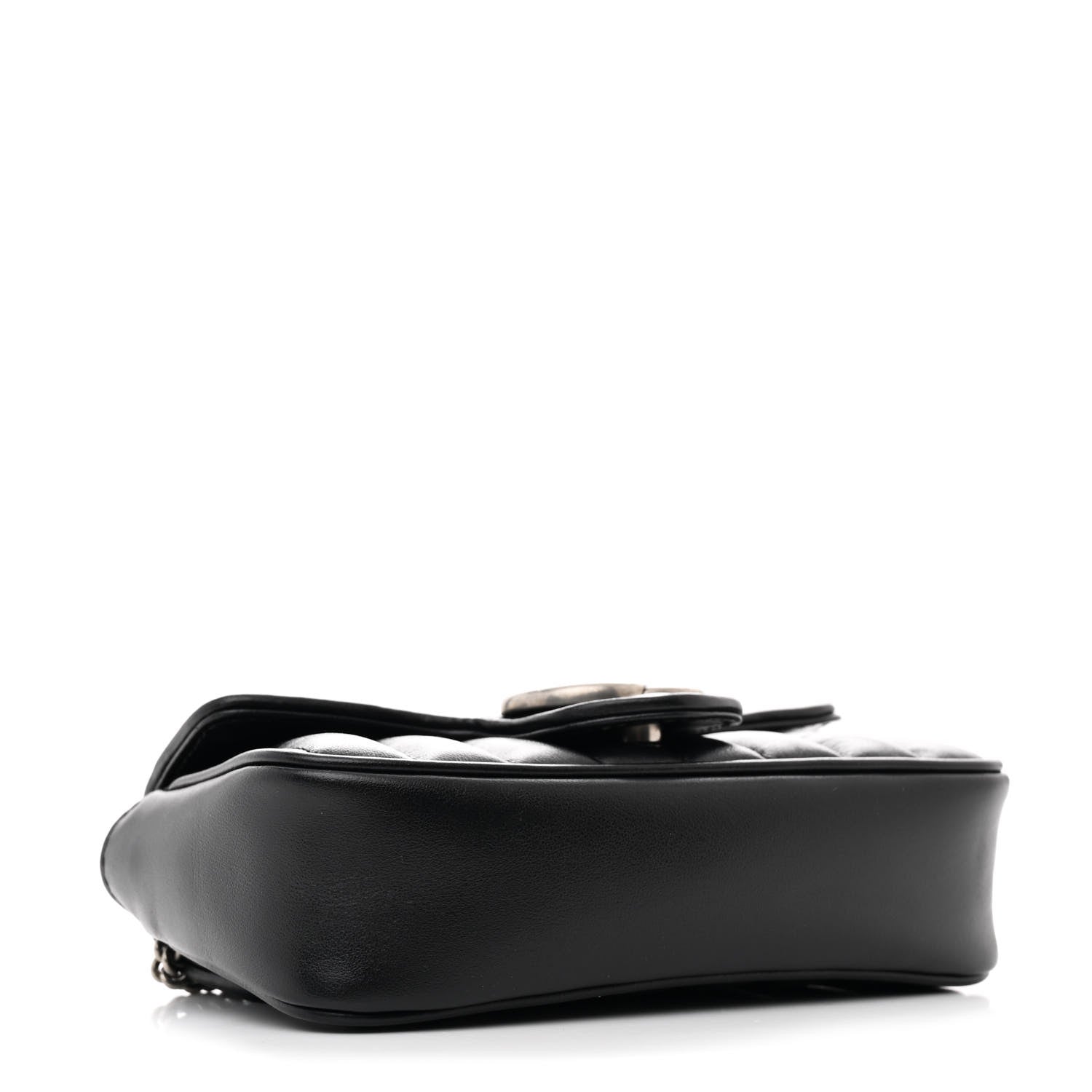 Gucci Calfskin Matelasse Aria Super Mini GG Marmont Shoulder Bag Black 4 of 11