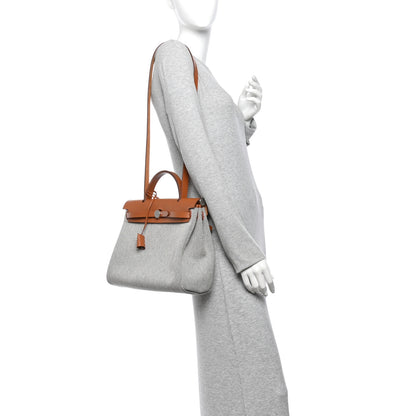 Hermes Vache Hunter Criss Viking Herbag Zip Retourne 31 PM Ecru Black Fauve 2 of 12