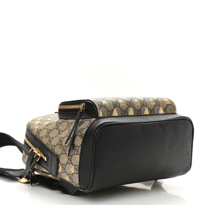 Gucci GG Supreme Monogram Bees Print Small Day Backpack Beige Oro Black 6 of 11