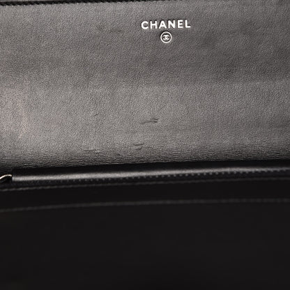 Chanel Aged Calfskin Quilted Gabrielle Wallet On Chain WOC Navy Black 11 of 14