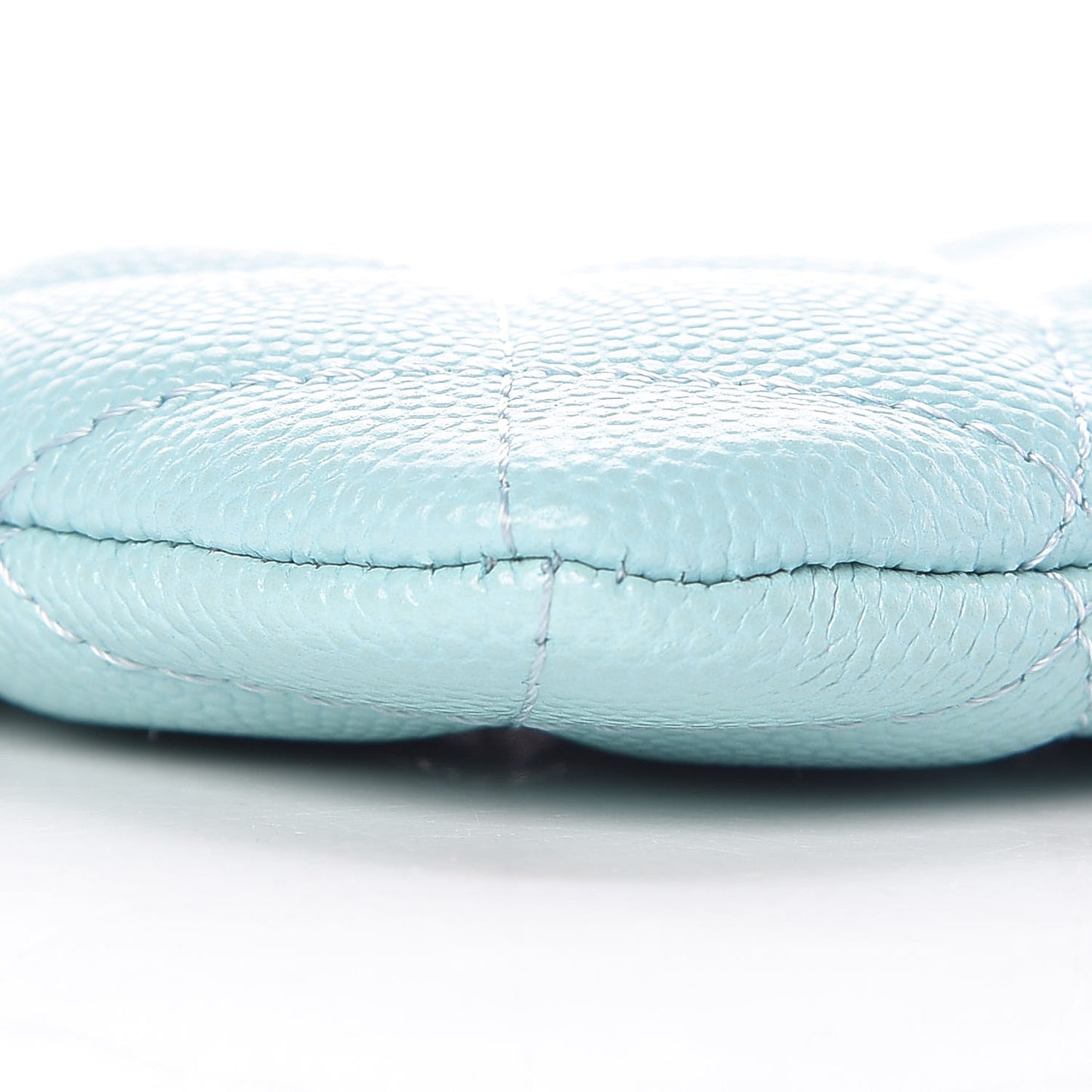 Caviar Quilted Small Cosmetic Case Light Blue
