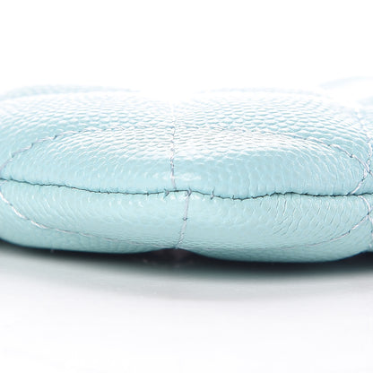 Chanel Caviar Quilted Small Cosmetic Case Light Blue 5 of 9
