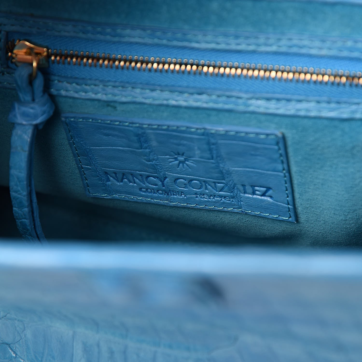 Nancy Gonzalez Crocodile Frame Bag Turquoise 7 of 10