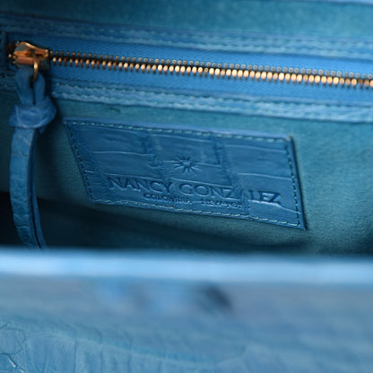 Nancy Gonzalez Crocodile Frame Bag Turquoise 7 of 10