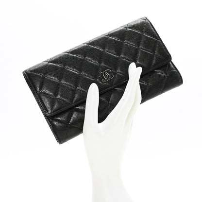 Chanel Caviar Quilted Large Flap Wallet Black 2 of 7