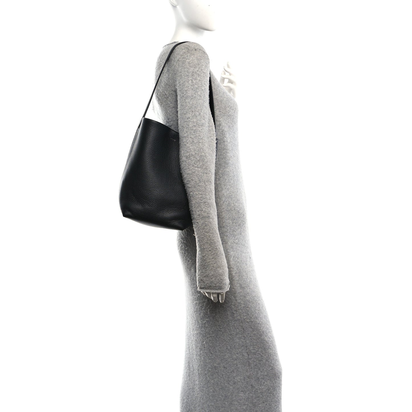 Grained Calfskin Medium N/S Park Tote Black