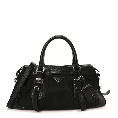 Prada Tessuto Nylon Vitello Daino Shopping Satchel Black 1 of 9