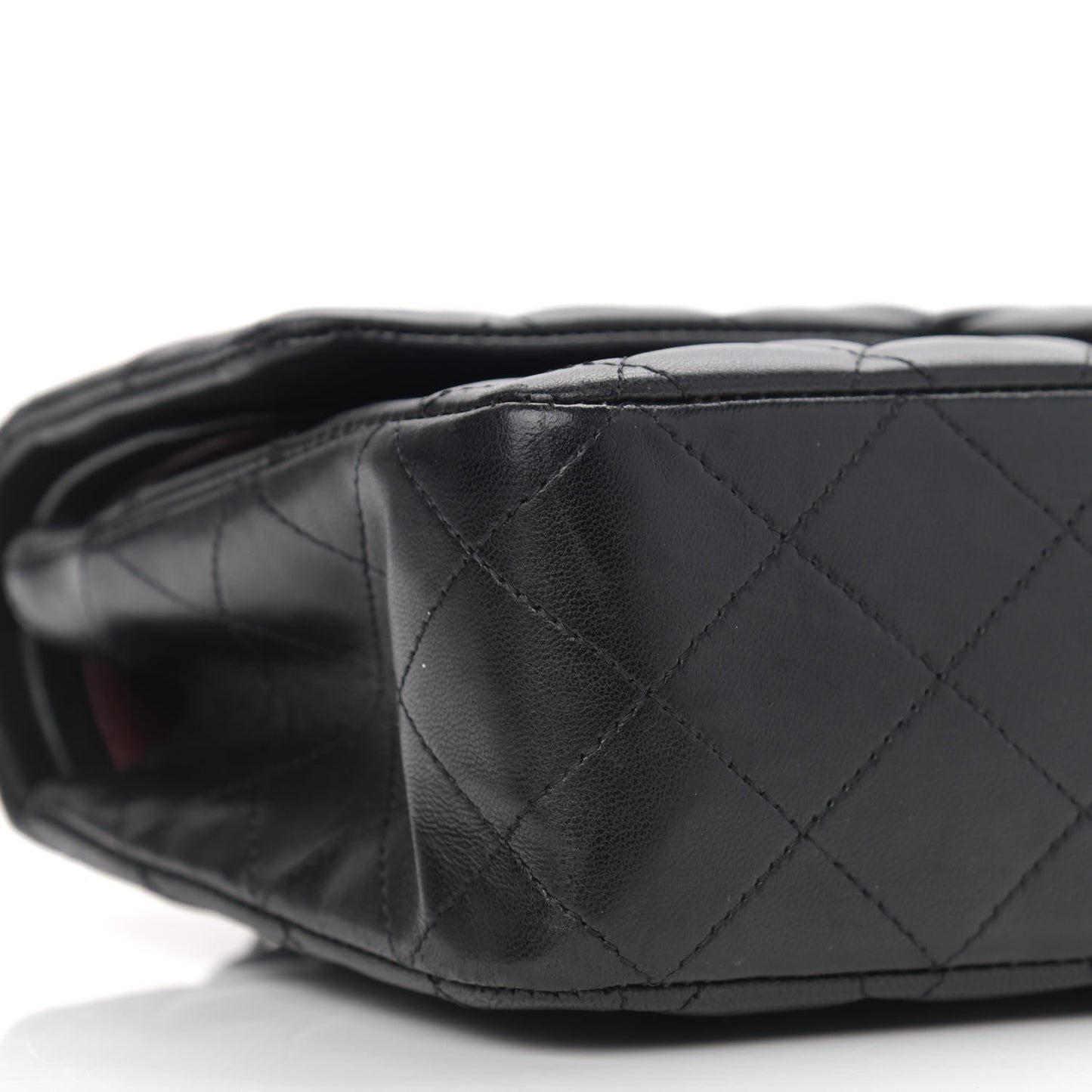 Lambskin Quilted Medium Double Flap Black