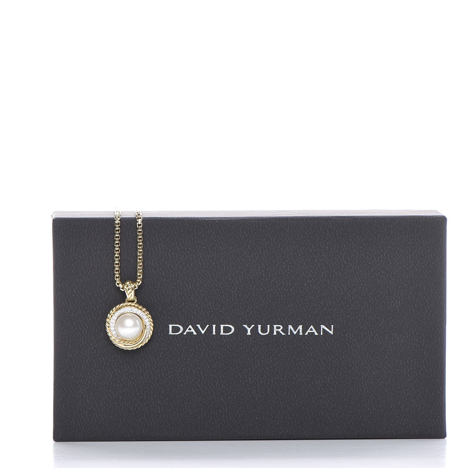 David Yurman Sterling Silver Diamond Pearl 8mm Crossover Pendant Necklace 10 of 10