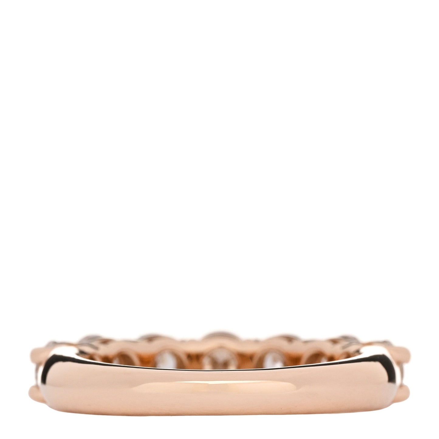 18K Rose Gold Diamond 3.5mm Forever Half Circle Band Ring 43 2.75