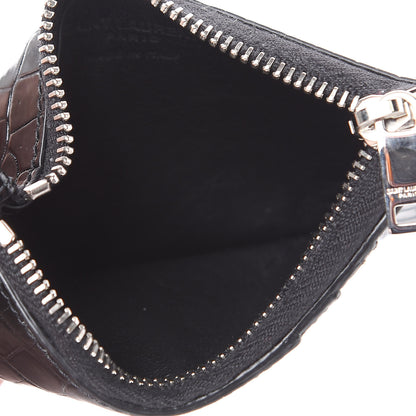 Saint Laurent Calfskin Crocodile Embossed 5 Fragments Zip Pouch Card Holder Black 5 of 8