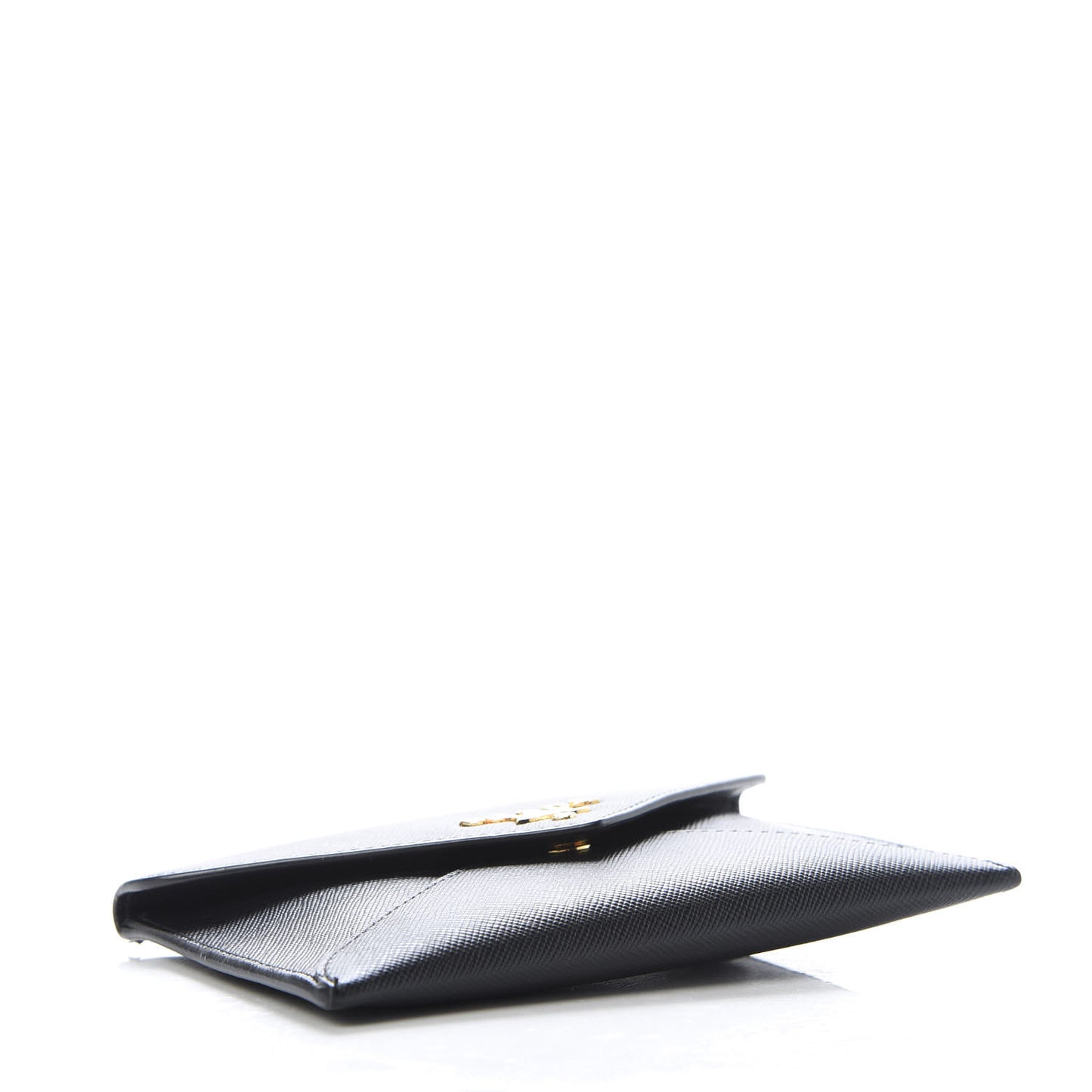 Saffiano Metal Envelope Compact Wallet Black