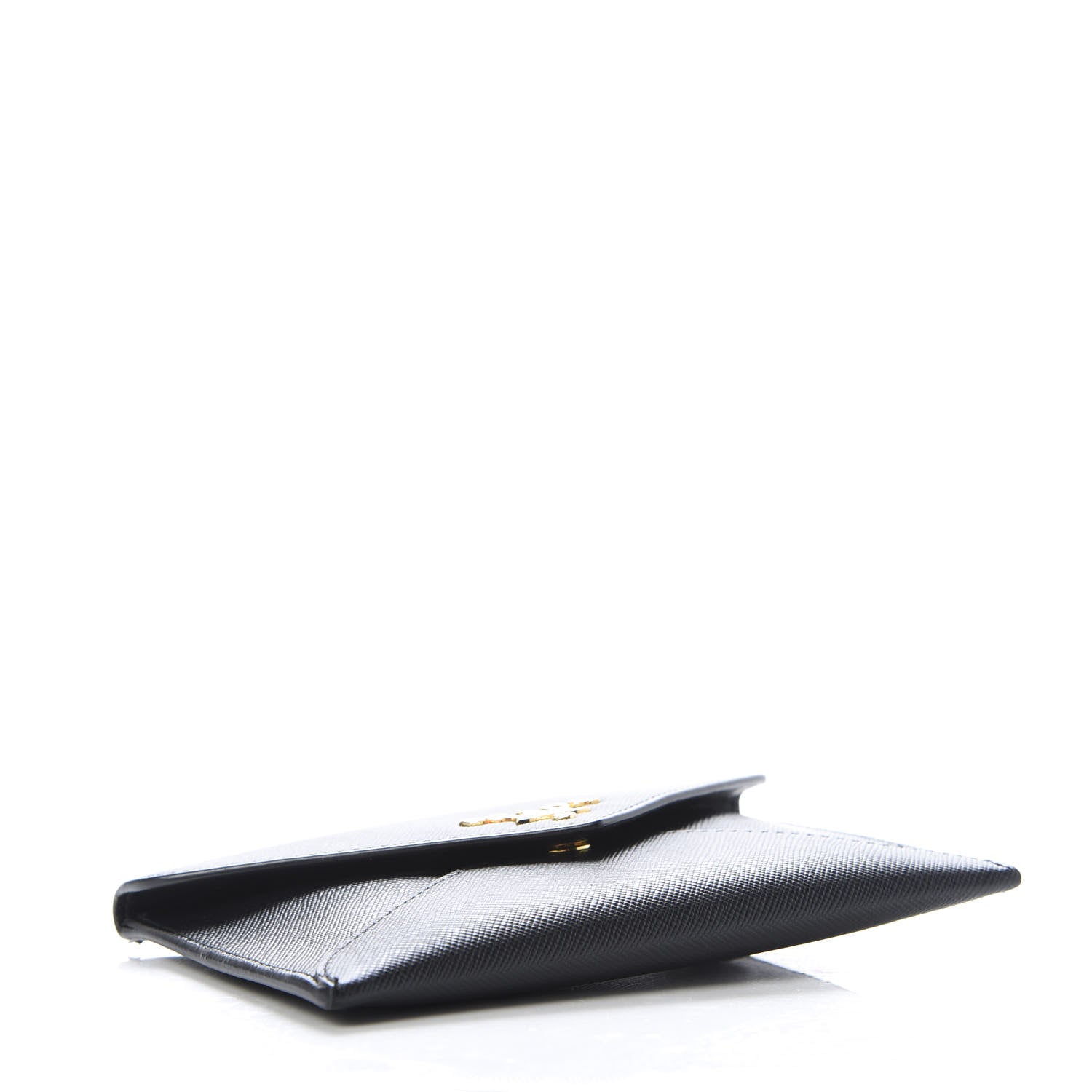 Prada Saffiano Metal Envelope Compact Wallet Black 4 of 7