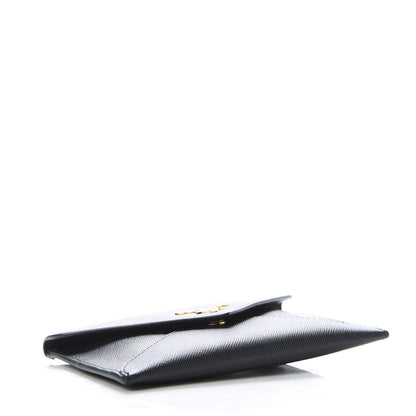 Prada Saffiano Metal Envelope Compact Wallet Black 4 of 7