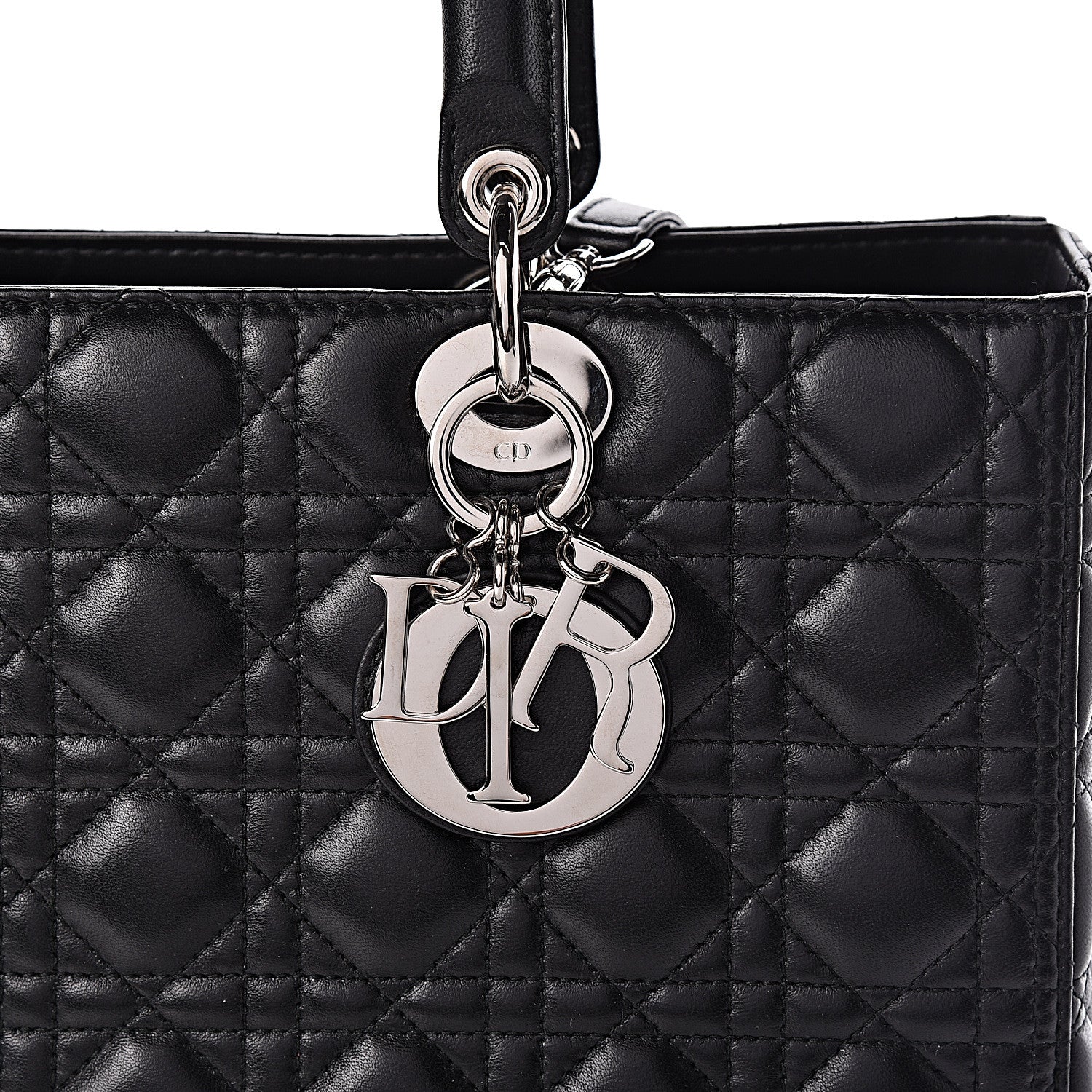 Christian Dior Lambskin Cannage Large Lady Dior Black 8 of 10