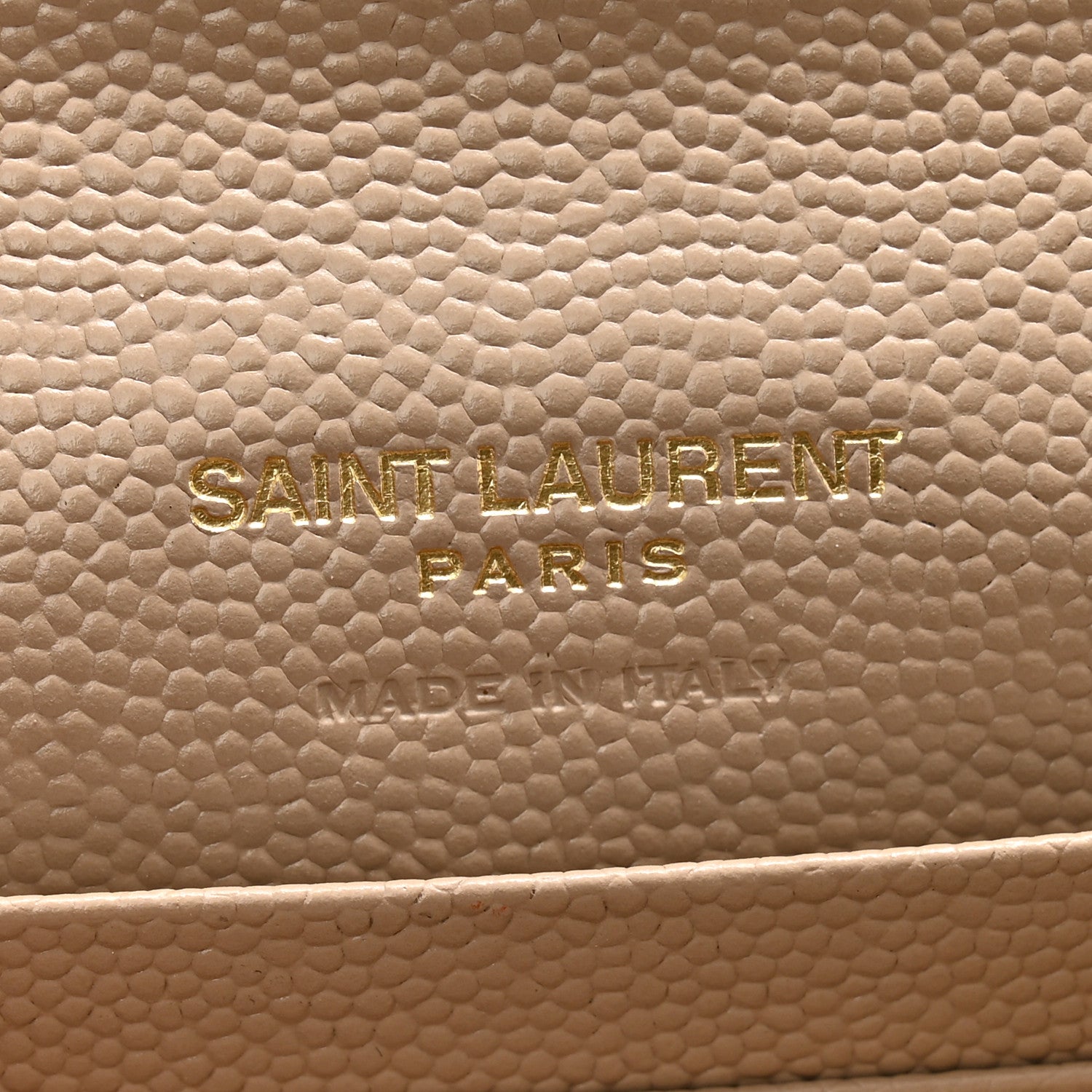 Saint Laurent Grain De Poudre Matelasse Chevron Small Monogram Envelope Wallet Dark Beige 6 of 8