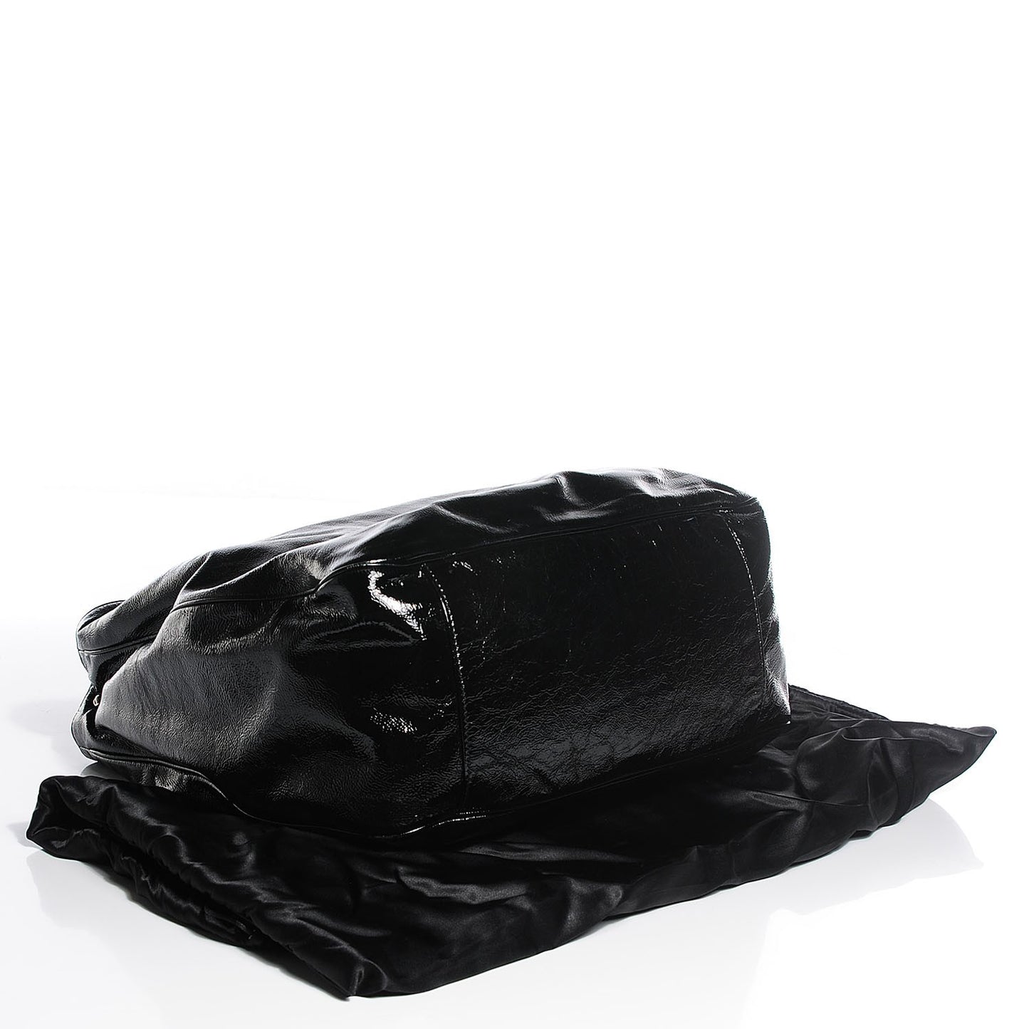 Textured Patent Large Roady Hobo Black