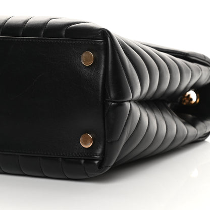 Saint Laurent Calfskin Y Quilted Monogram Large Loulou Chain Satchel Black 9 of 10