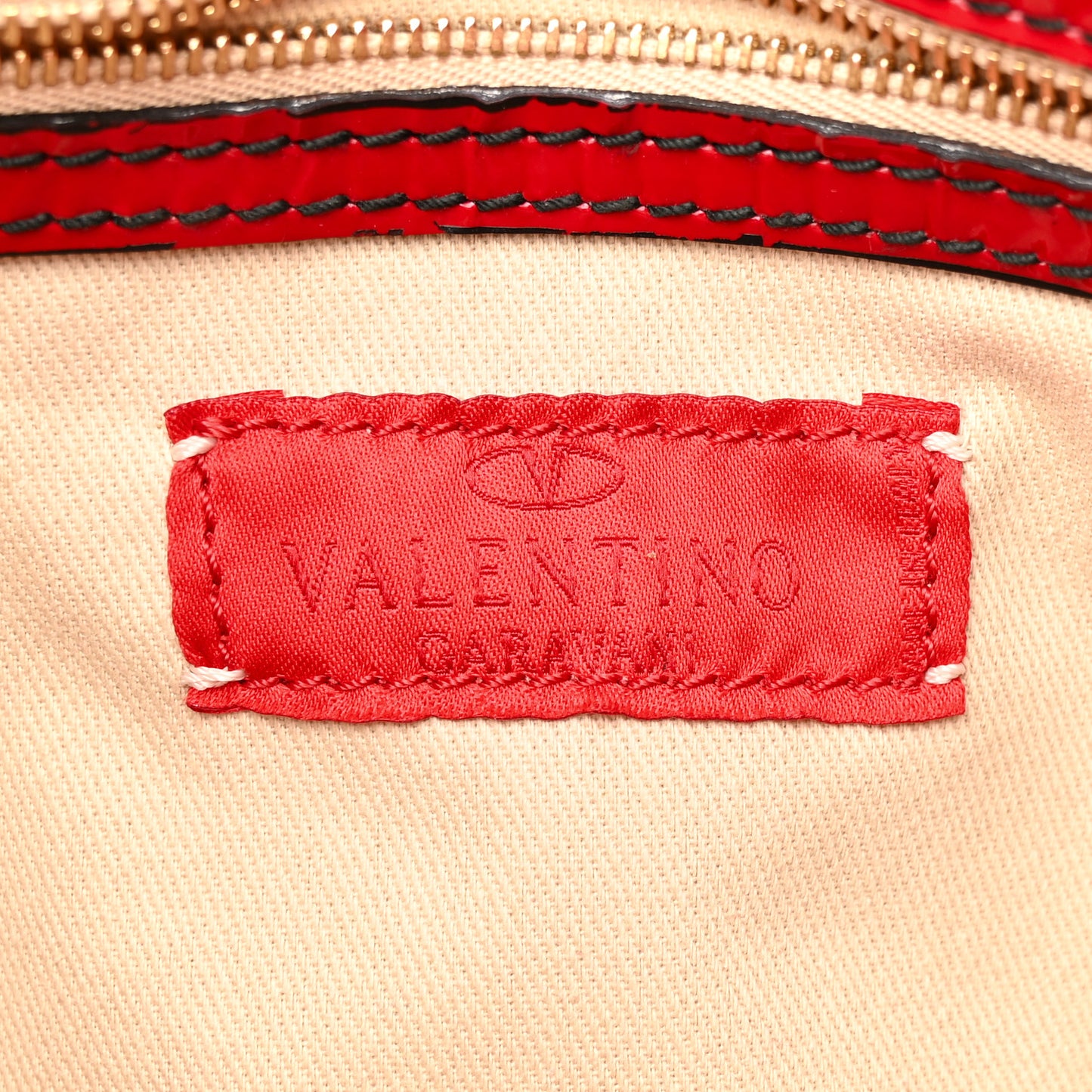 Grained Calfskin Catch Satchel Red