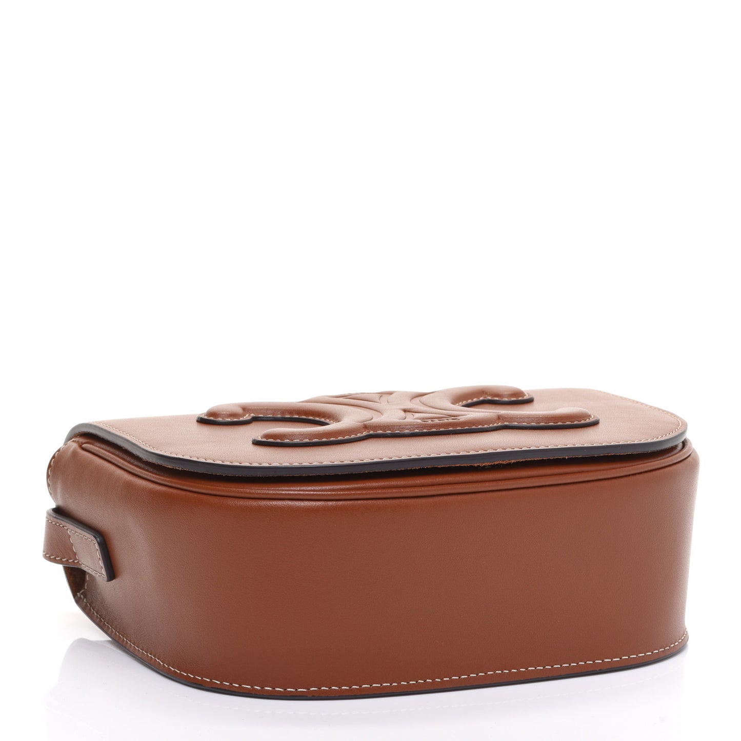 Smooth Calfskin Cuir Triomphe Folco Crossbody Bag Tan