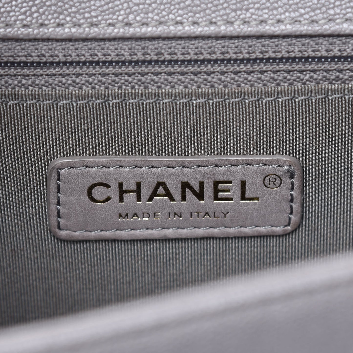 Caviar Quilted New Medium Boy Flap Grey