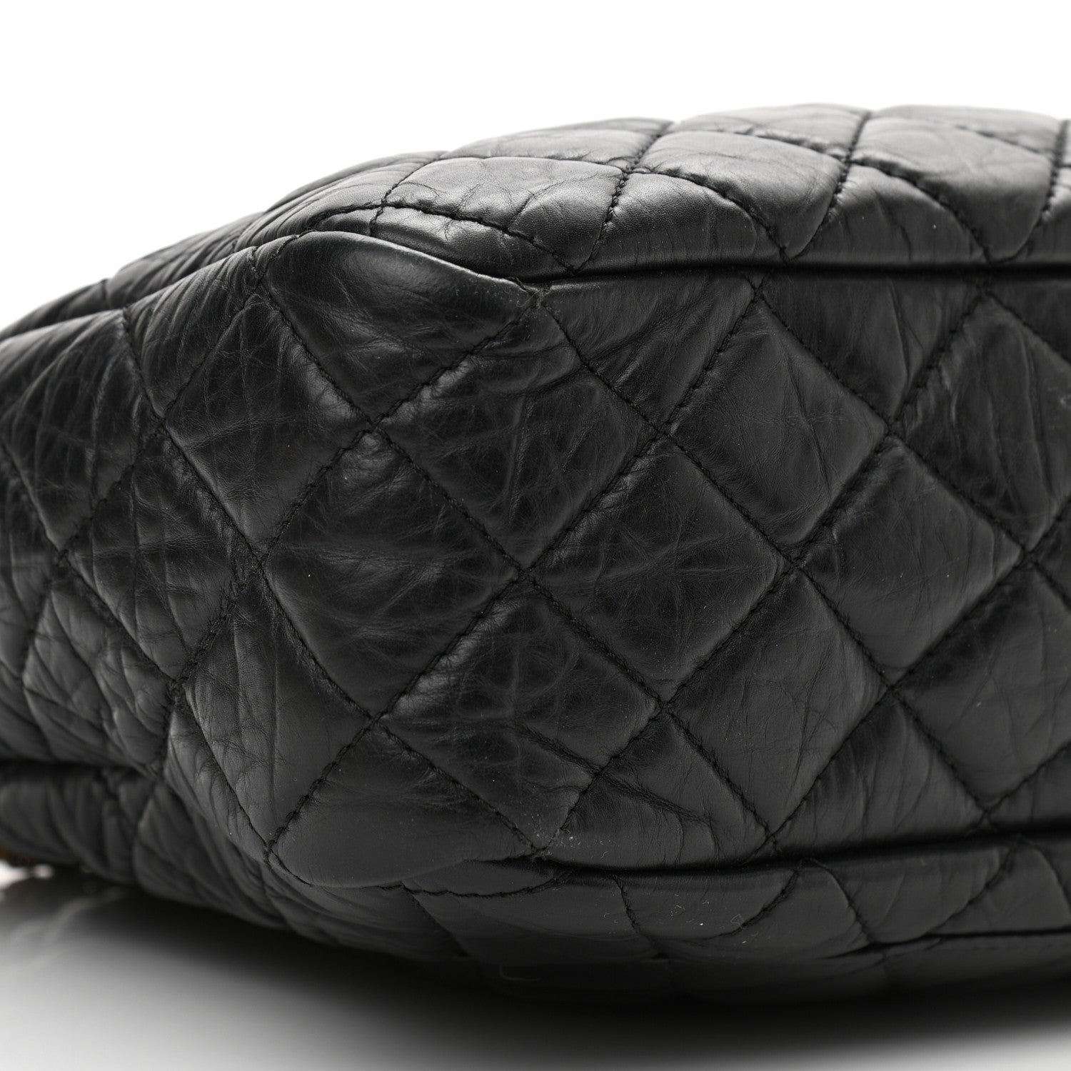 Chanel Aged Calfskin Quilted Large Reissue Camera Case Black 9 of 10