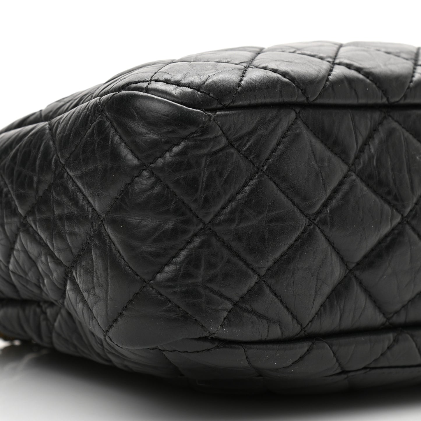 Aged Calfskin Quilted Large Reissue Camera Case Black