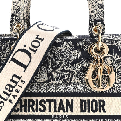 Christian Dior Toile de Jouy Embroidered Medium Lady D-Lite Blue 7 of 9