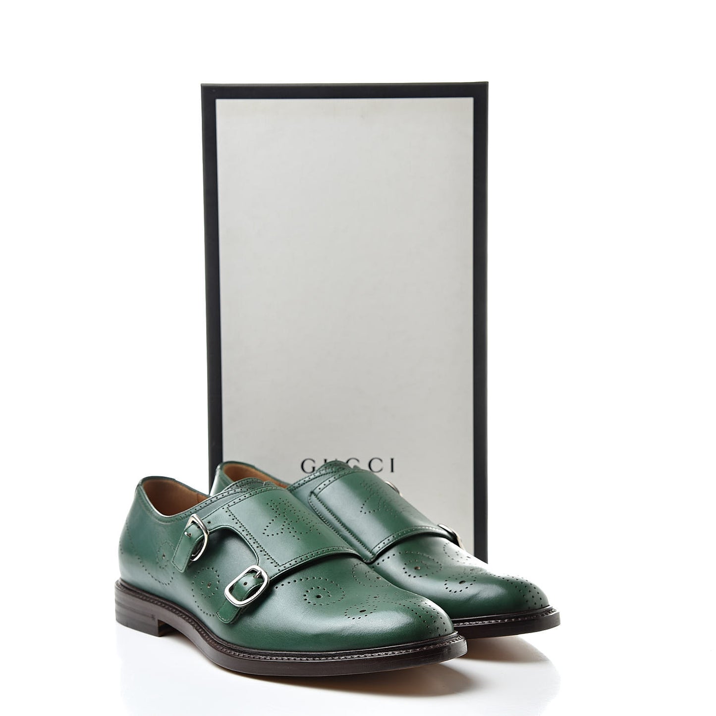Betis Calfskin Mens Double Monk Strap Loafers 9.5 Verde