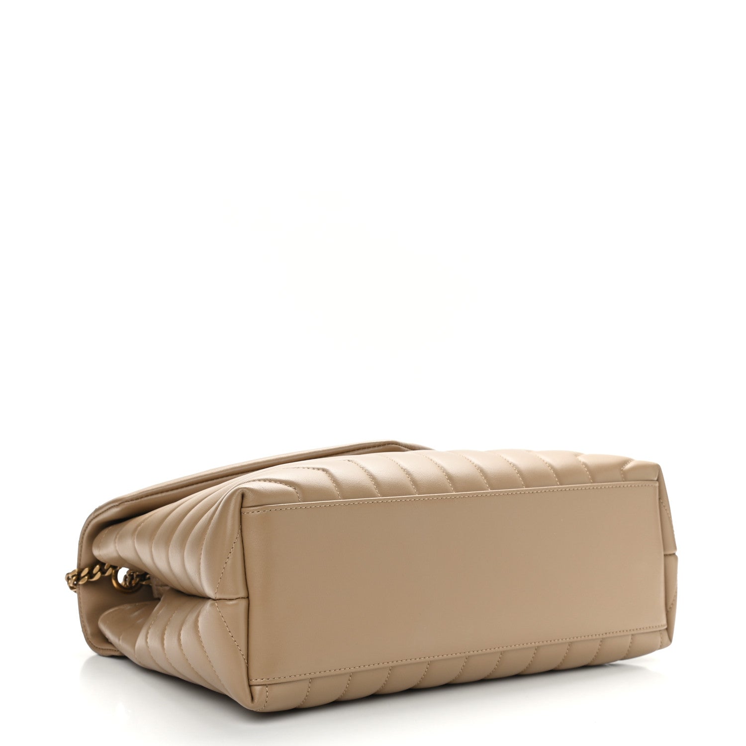 Saint Laurent Calfskin Y Quilted Monogram Medium Loulou Chain Satchel Dark Beige 4 of 11