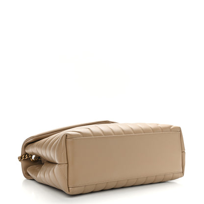 Saint Laurent Calfskin Y Quilted Monogram Medium Loulou Chain Satchel Dark Beige 4 of 11