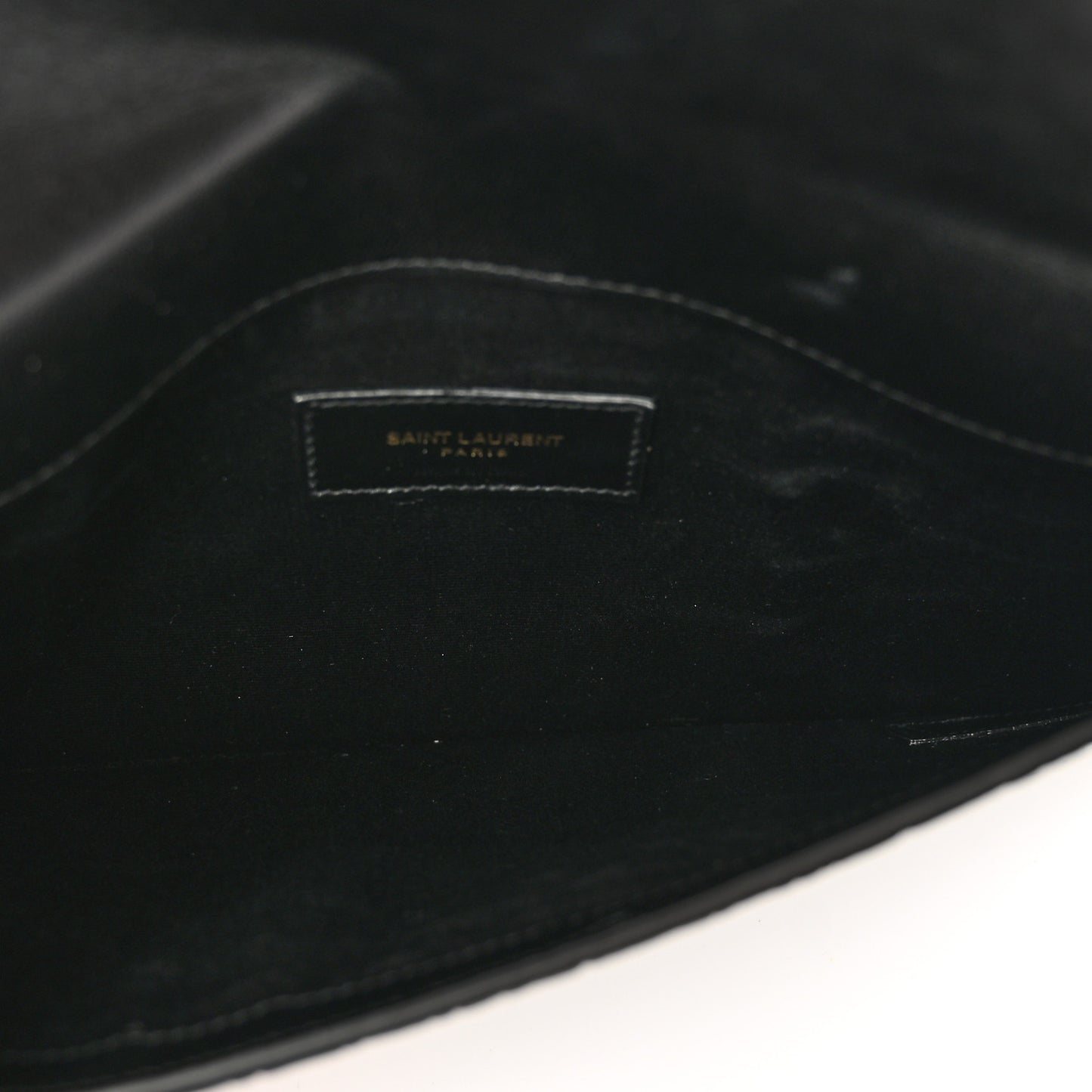 Calfskin Crocodile Embossed Uptown Monogram Clutch Black