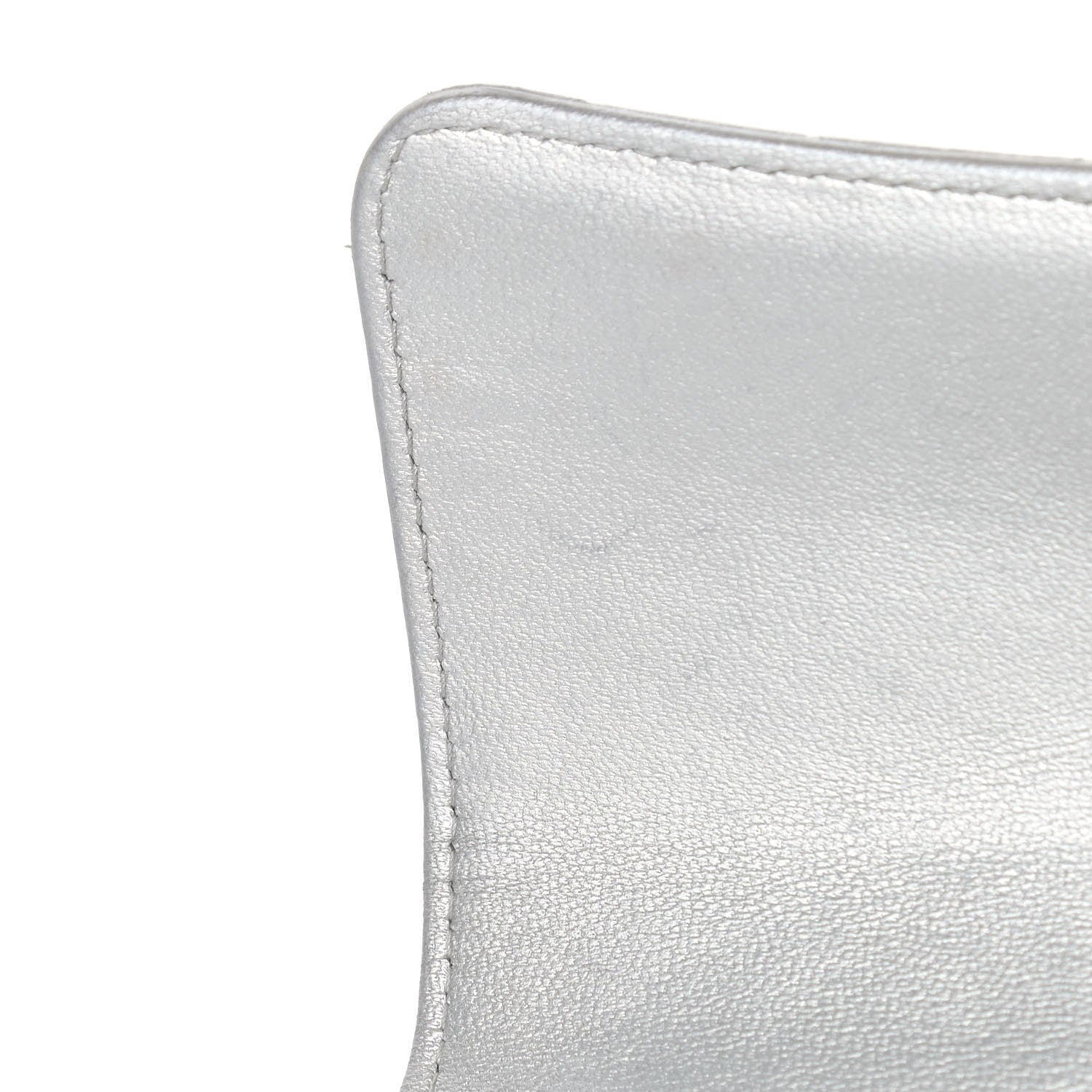 Chanel Metallic Lambskin Quilted Long Flap Wallet Silver 19 of 20
