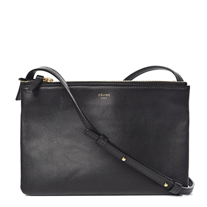 Celine Lambskin Small Trio Crossbody Bag Black 1 of 14